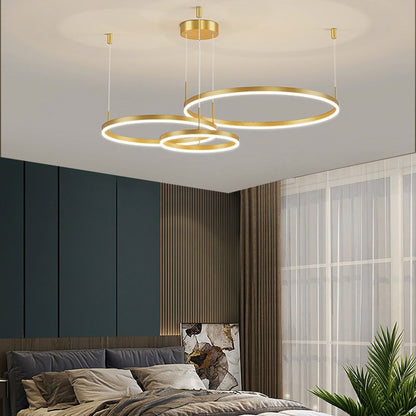 Modern Metal Pendant Light Concentric Rings View 25