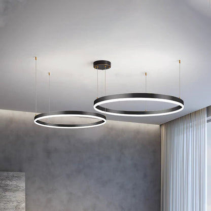 Modern Metal Pendant Light Concentric Rings View 27