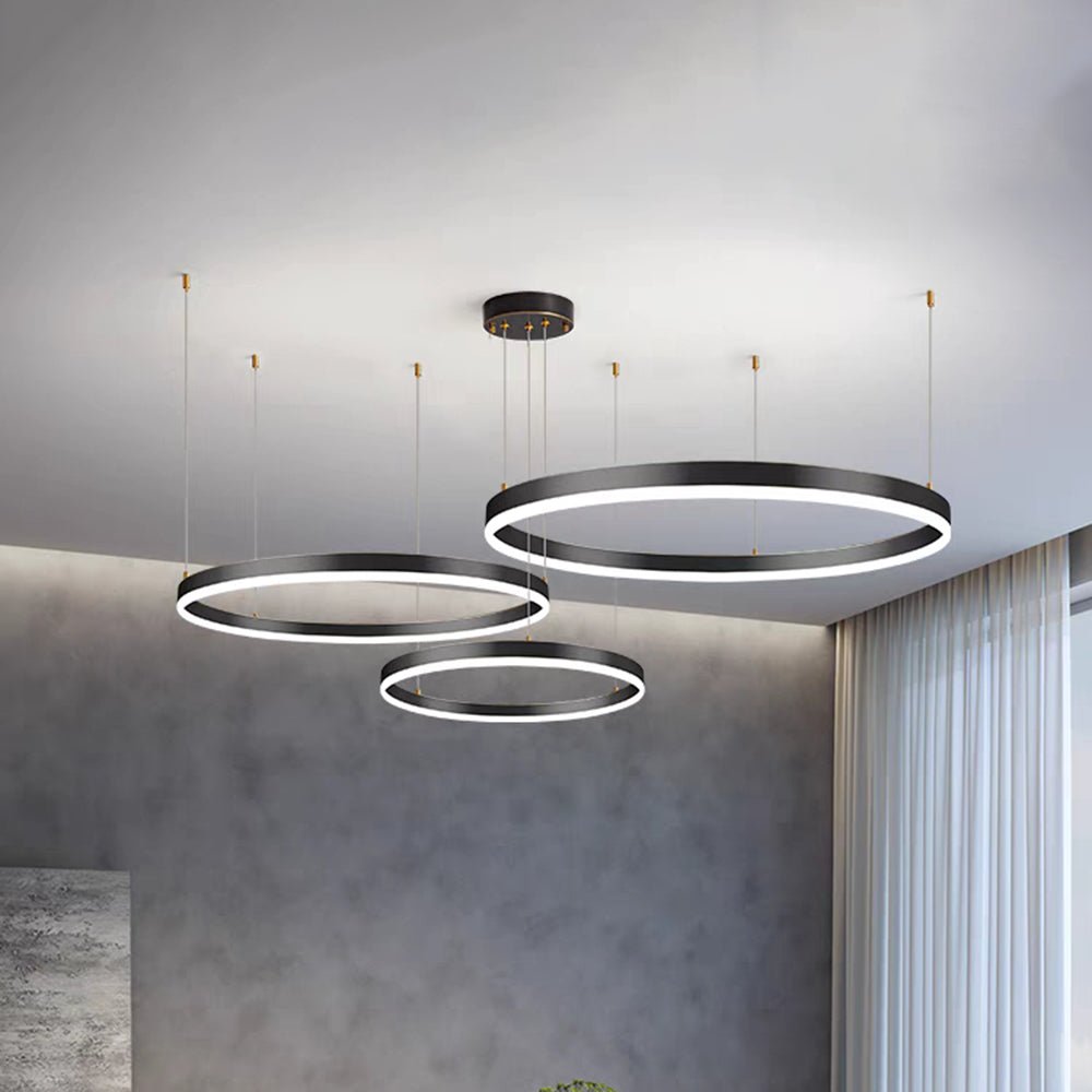 Modern Metal Pendant Light Concentric Rings View 28