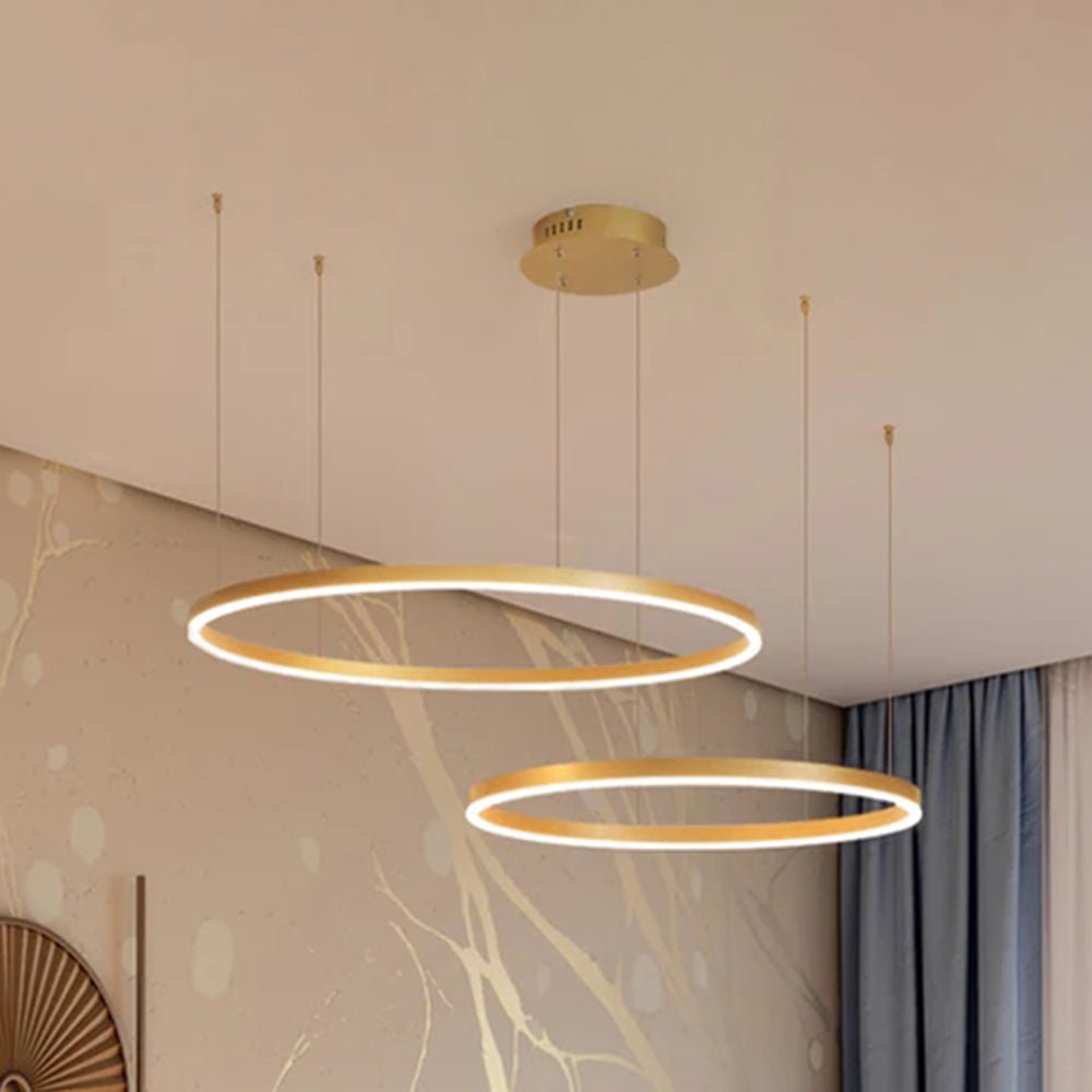 Modern Metal Pendant Light Concentric Rings View 30