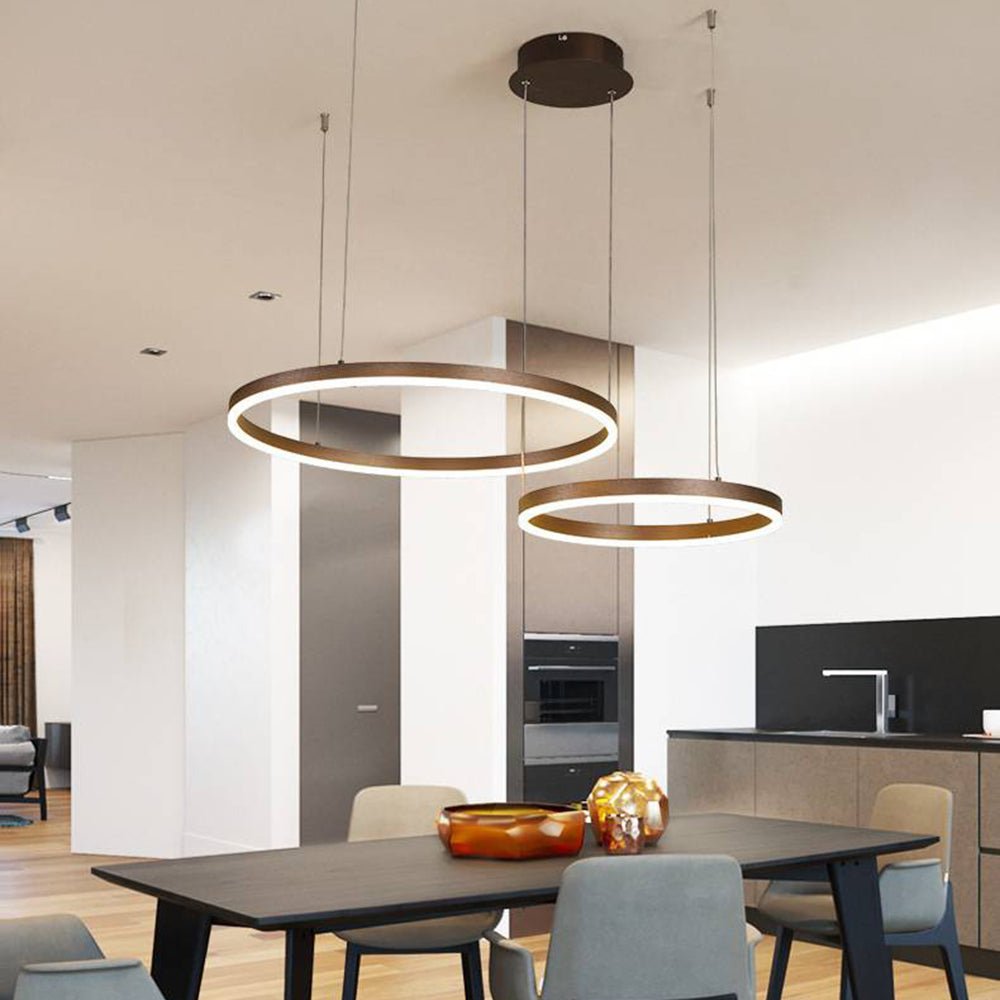 Modern Metal Pendant Light Concentric Rings View 31