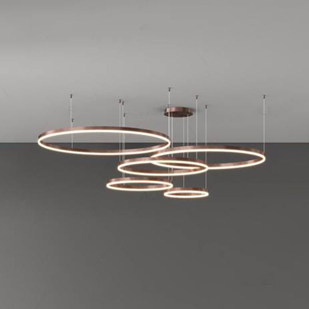 Modern Metal Pendant Light Concentric Rings View 32