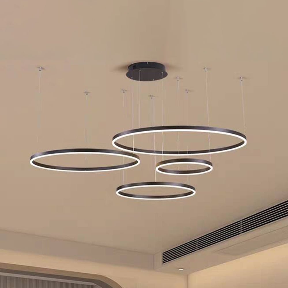 Modern Metal Pendant Light Concentric Rings View 33