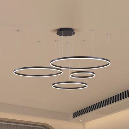 Modern Metal Pendant Light Concentric Rings View 33