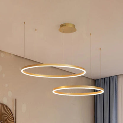 Modern Metal Pendant Light Concentric Rings View 34