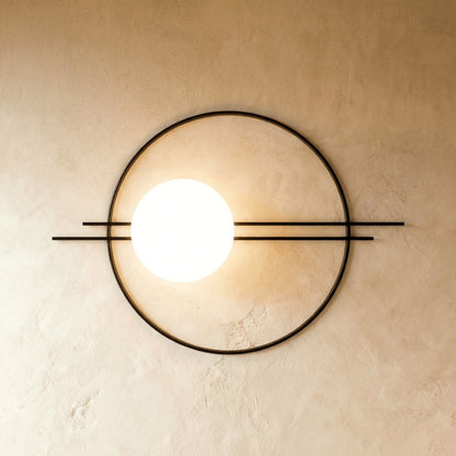 Modern Metal Wall Lamp Frosted Globe Stem Alternate