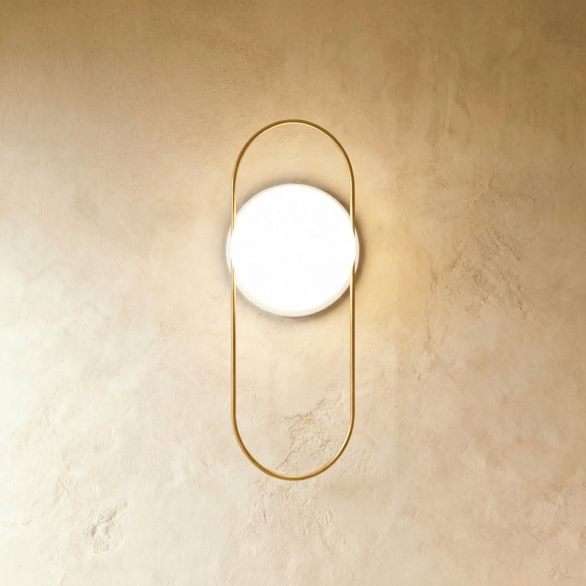 Modern Metal Wall Lamp Frosted Globe Stem Back