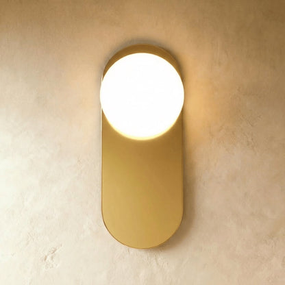 Modern Metal Wall Lamp Frosted Globe Stem Full