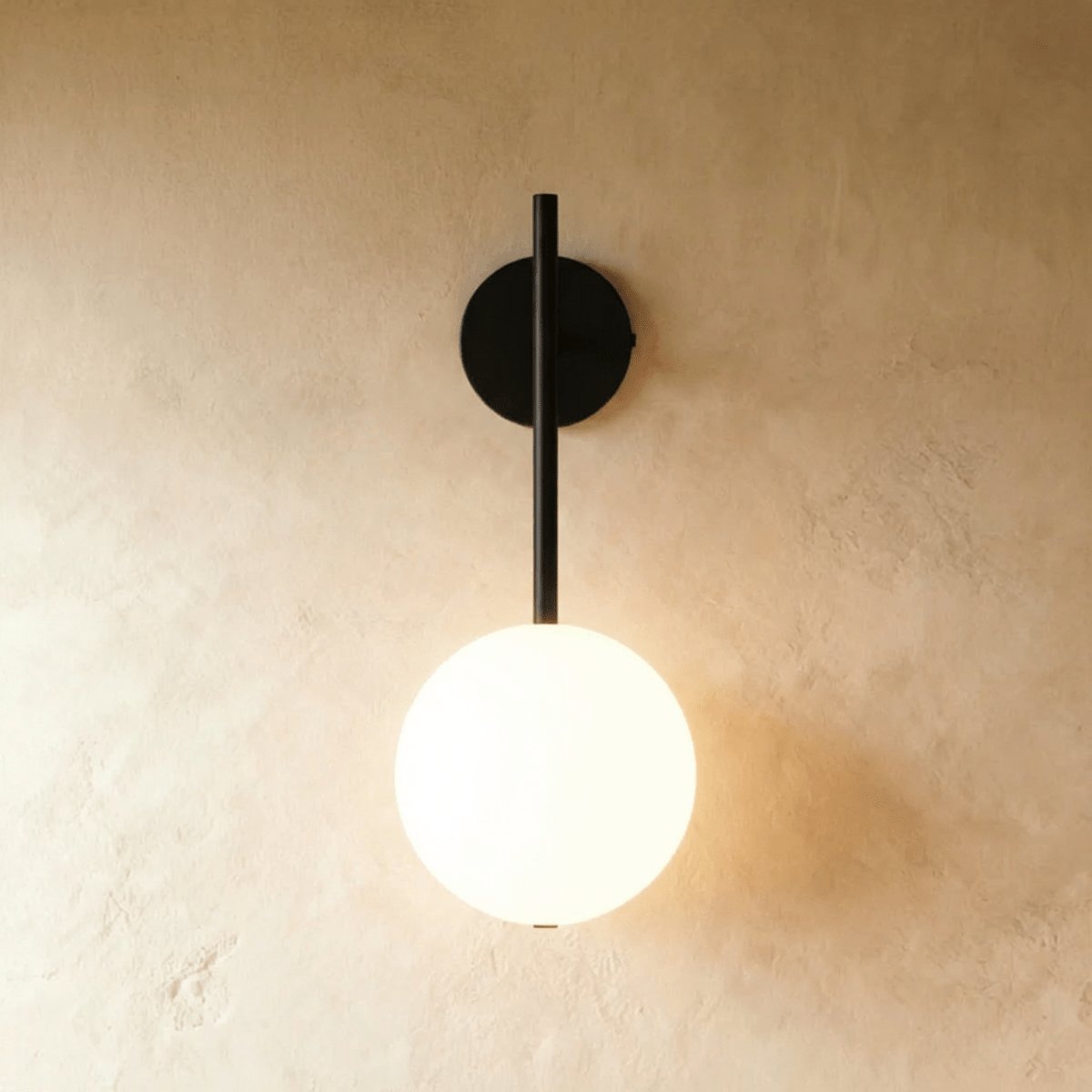 Modern Metal Wall Lamp Frosted Globe Stem Hero