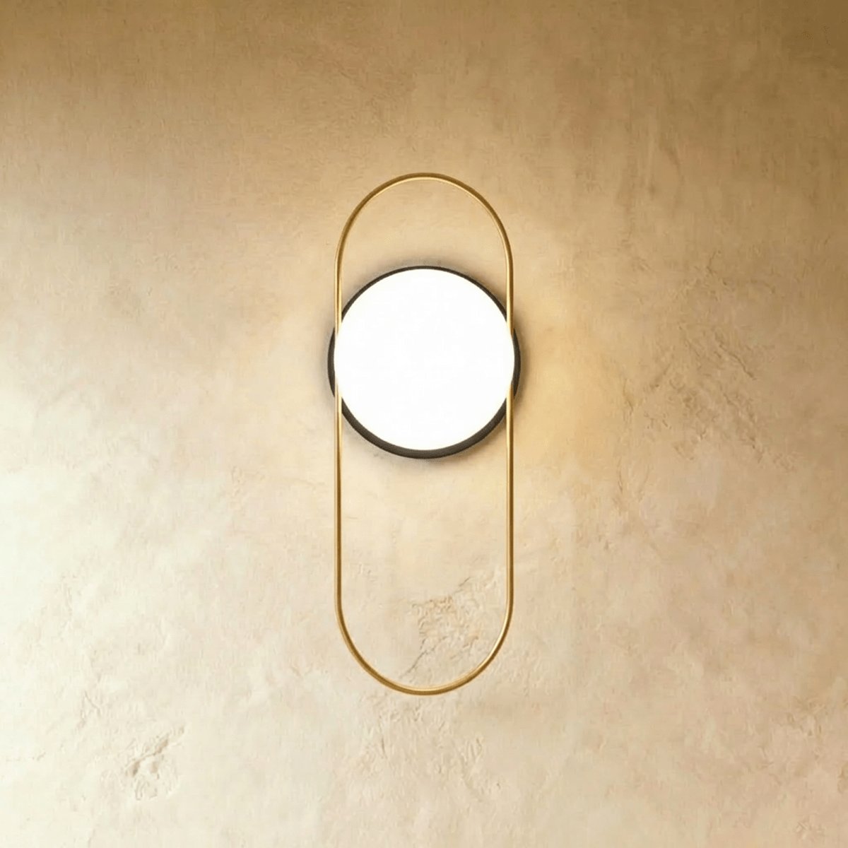 Modern Metal Wall Lamp Frosted Globe Stem Side
