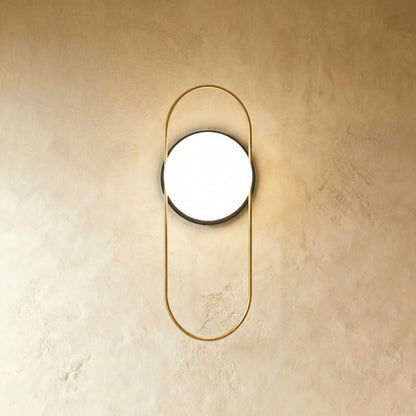 Modern Metal Wall Lamp Frosted Globe Stem Side