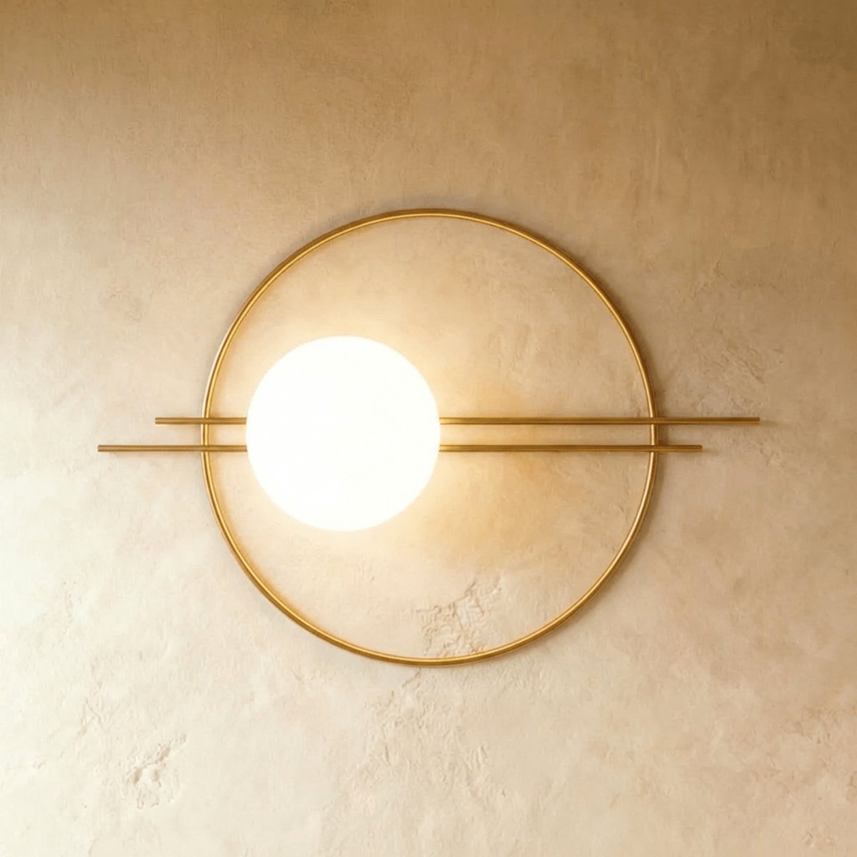 Modern Metal Wall Lamp Frosted Globe Stem View 11