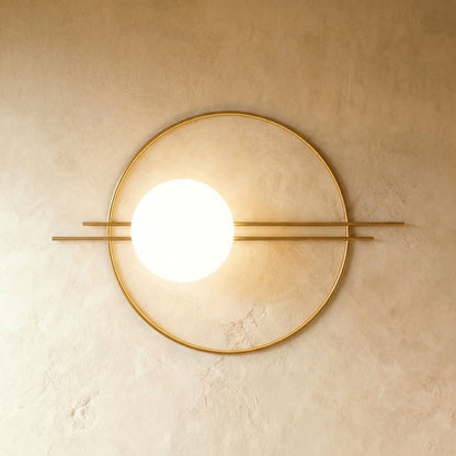 Modern Metal Wall Lamp Frosted Globe Stem View 11