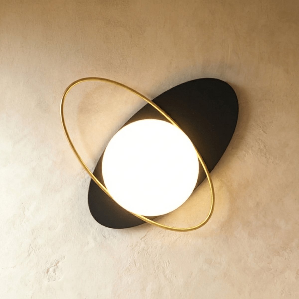 Modern Metal Wall Lamp Frosted Globe Stem View 12