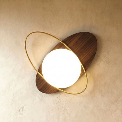 Modern Metal Wall Lamp Frosted Globe Stem View 13