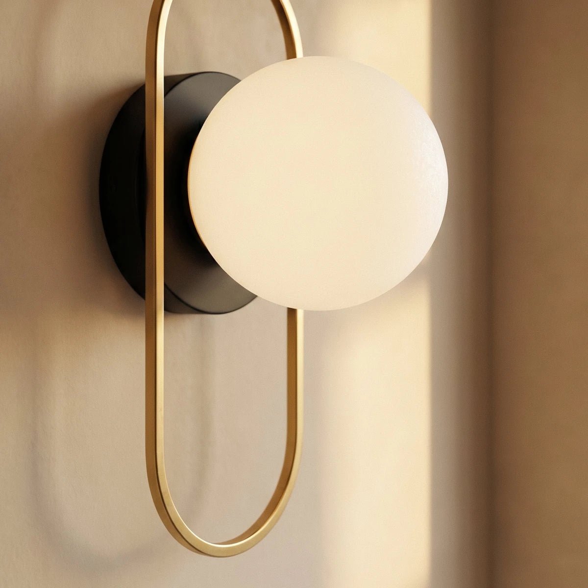 Modern Metal Wall Lamp Frosted Globe Stem View 20