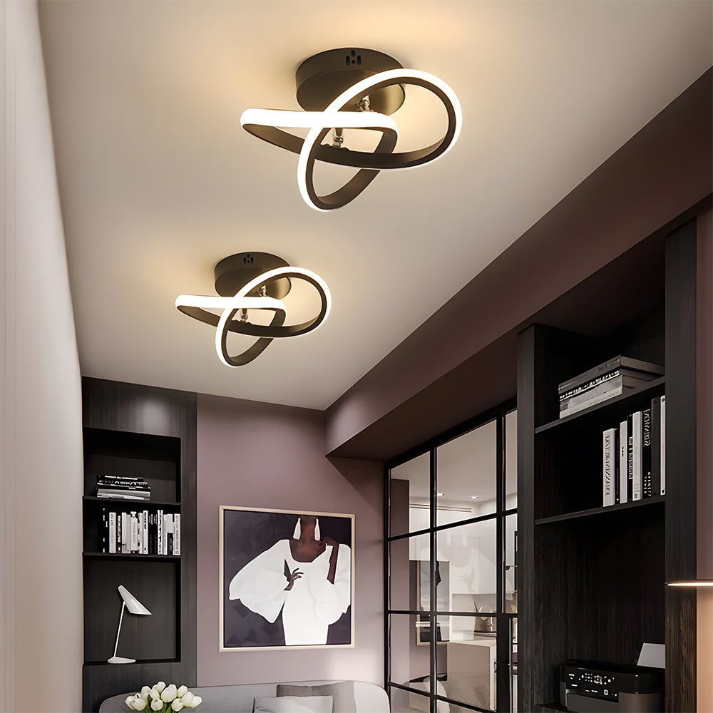 Modern Metal White LED Ceiling Light Close Up