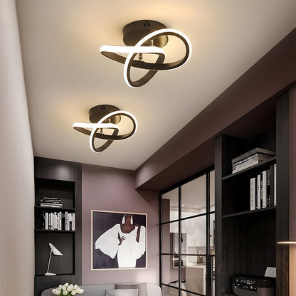 Modern Metal White LED Ceiling Light Close Up