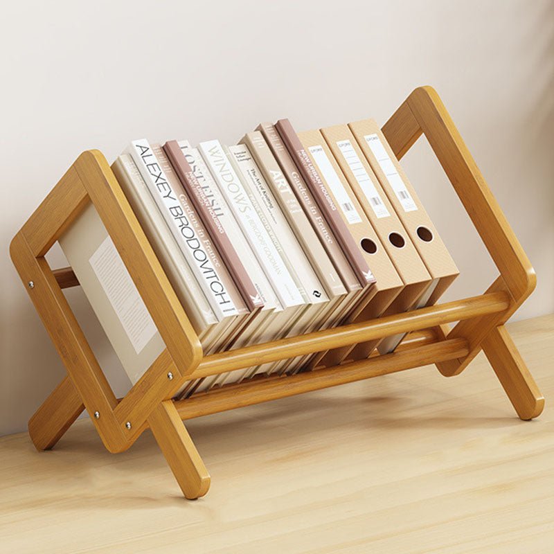 Modern Minimalist Bamboo Bookshelf Rhombus X-Base Hero