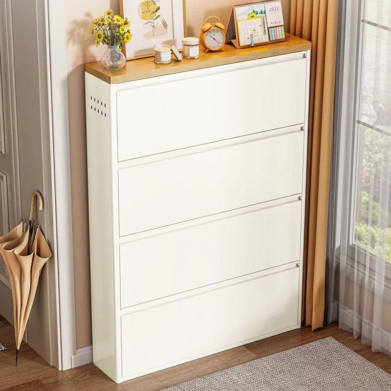 Modern Minimalist Steel Slim Shoe Storage Flip Drawers View 19