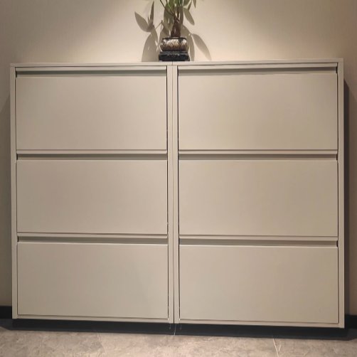 Modern Minimalist Steel Slim Shoe Storage Flip Drawers View 20