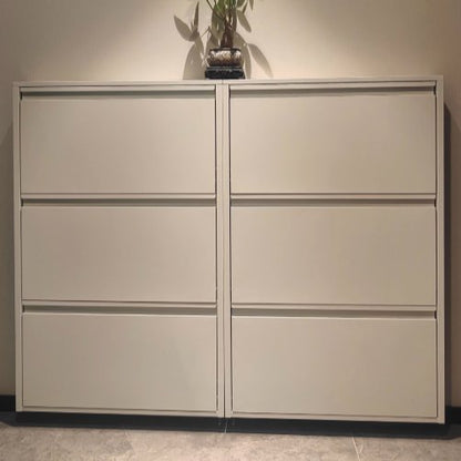 Modern Minimalist Steel Slim Shoe Storage Flip Drawers View 20