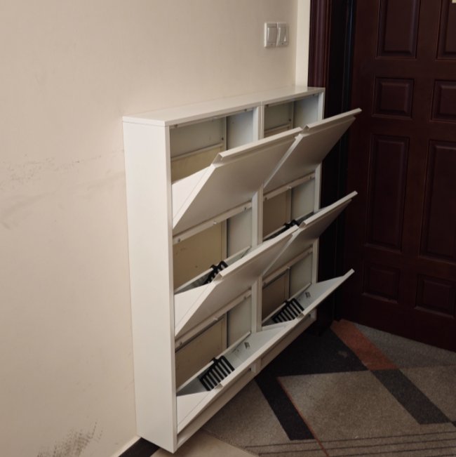 Modern Minimalist Steel Slim Shoe Storage Flip Drawers View 22