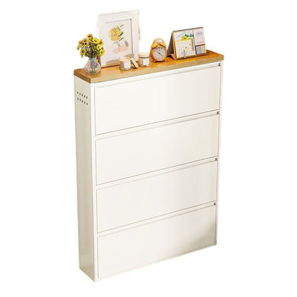 Modern Minimalist Steel Slim Shoe Storage Flip Drawers View 32