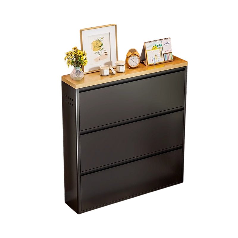 Modern Minimalist Steel Slim Shoe Storage Flip Drawers View 34