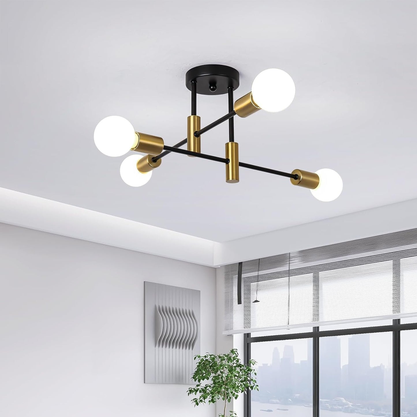 Modern Nordic Black Ceiling Lights Front