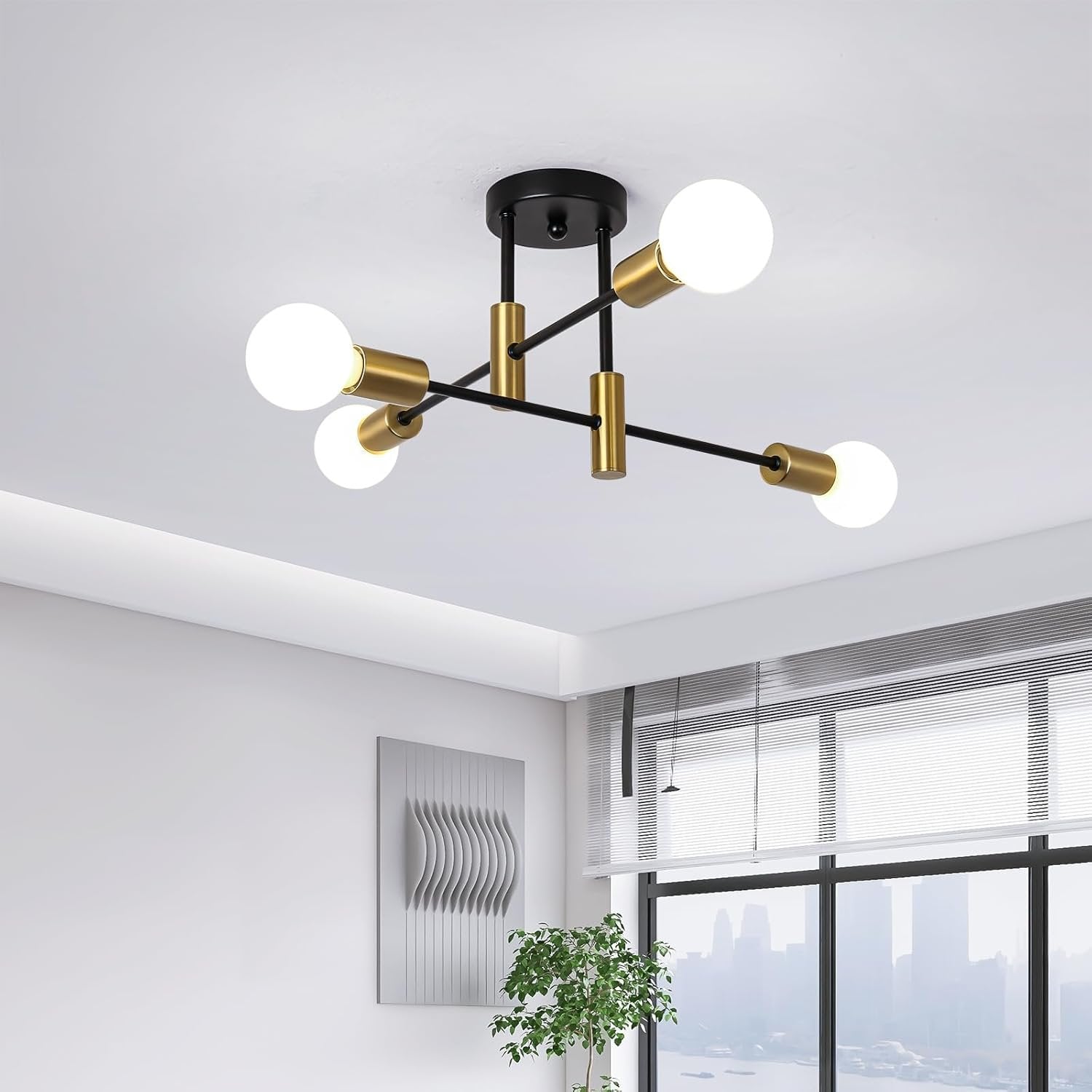 Modern Nordic Black Ceiling Lights Front