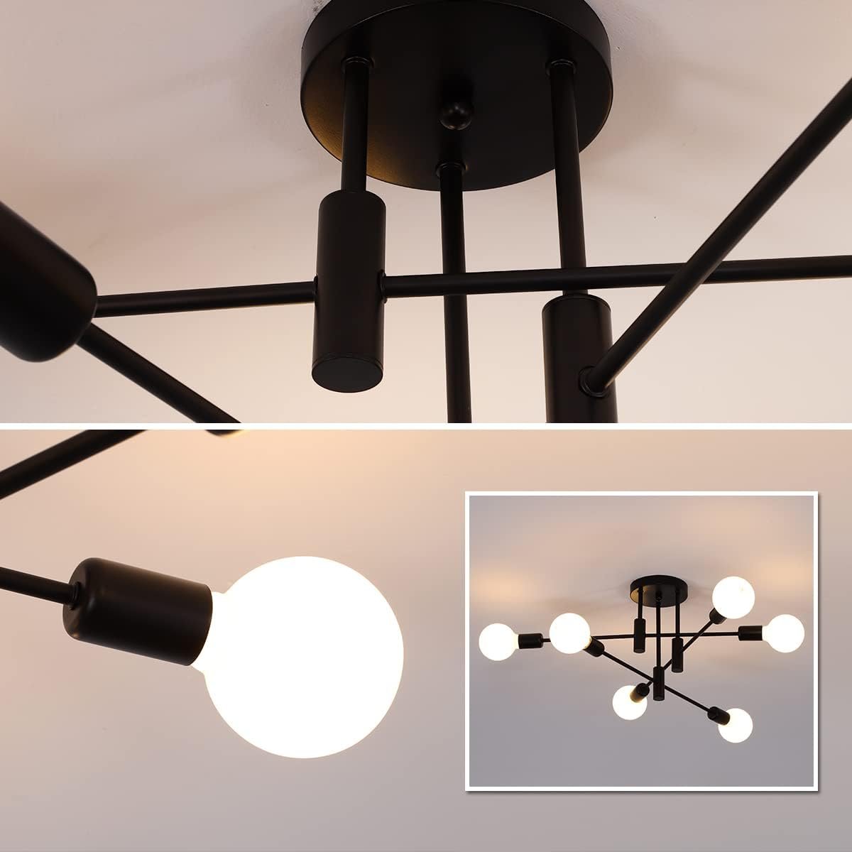 Modern Nordic Black Ceiling Lights View 28