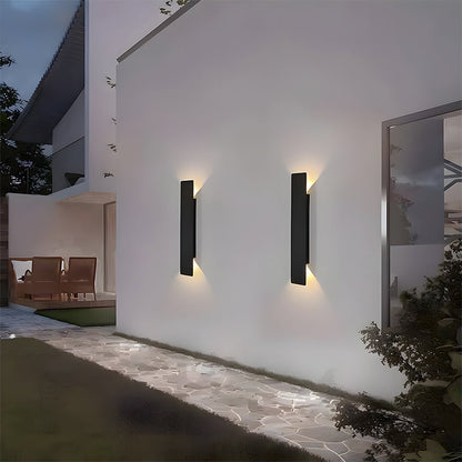Modern Outdoor LED Wall Light Tall Panel Detail