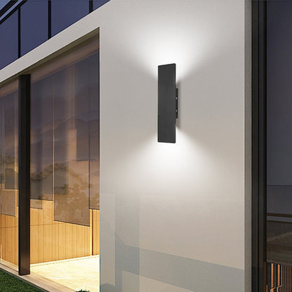 Modern Outdoor LED Wall Light Tall Panel Front