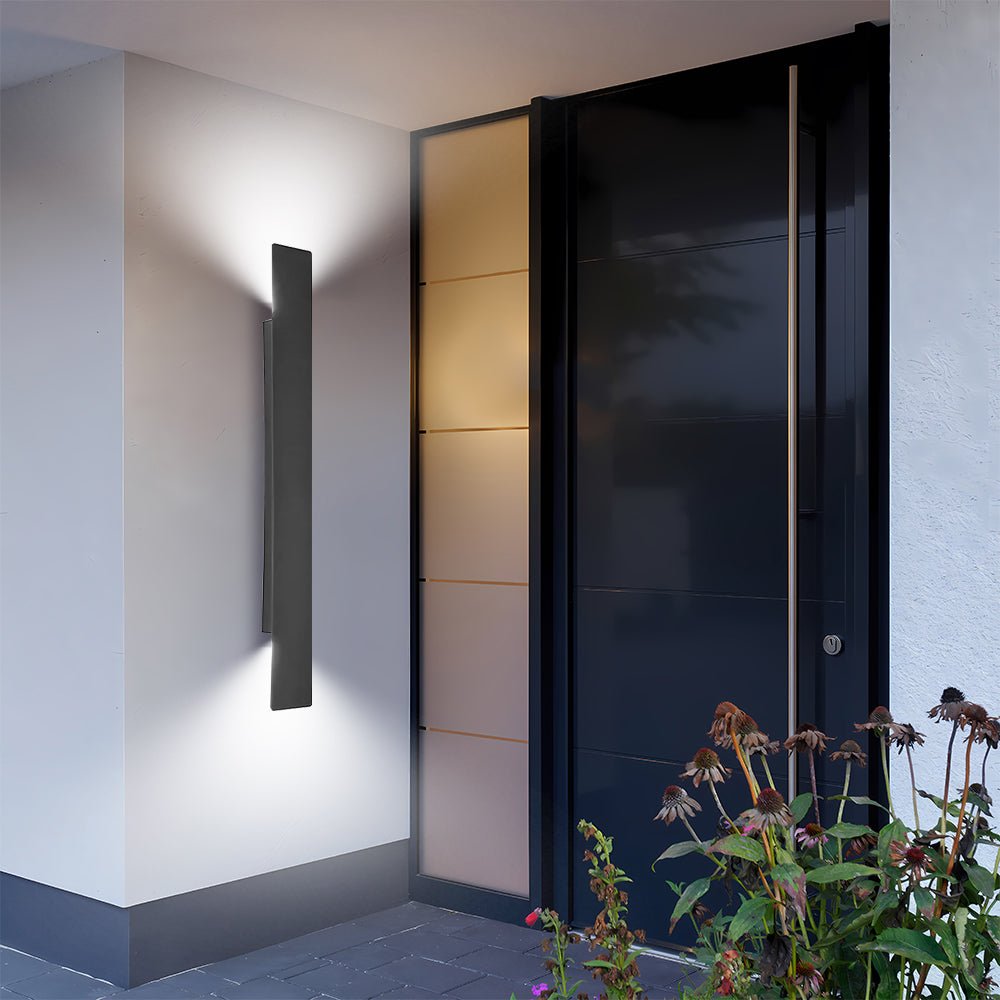 Modern Outdoor LED Wall Light Tall Panel View 12