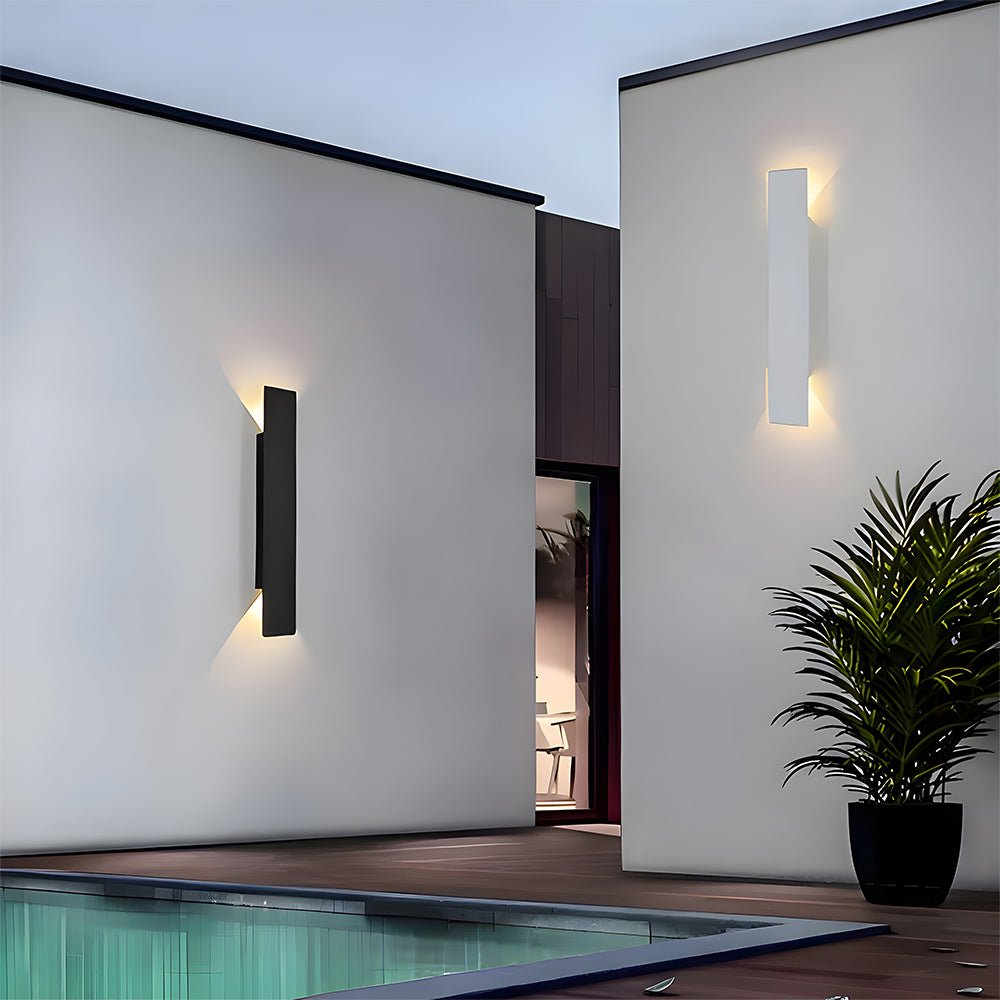Modern Outdoor LED Wall Light Tall Panel View 14