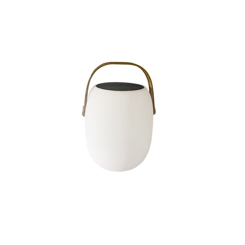 Modern PE Basket Solar LED Outdoor Portable Light Close Up