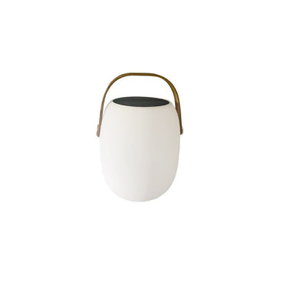 Modern PE Basket Solar LED Outdoor Portable Light Close Up
