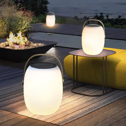 Modern PE Basket Solar LED Outdoor Portable Light Front