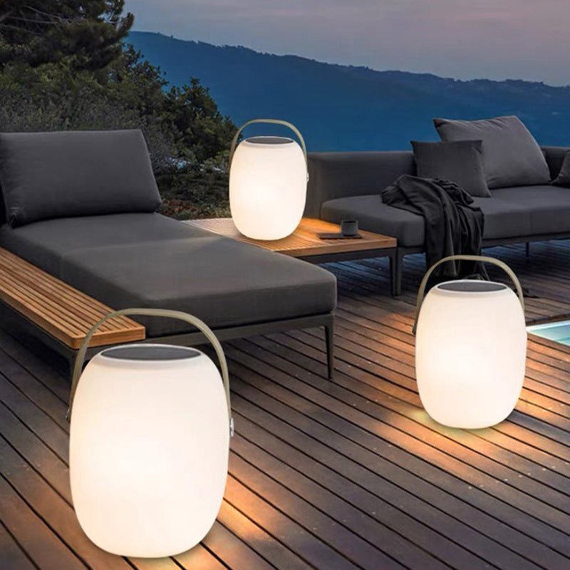 Modern PE Basket Solar LED Outdoor Portable Light Hero