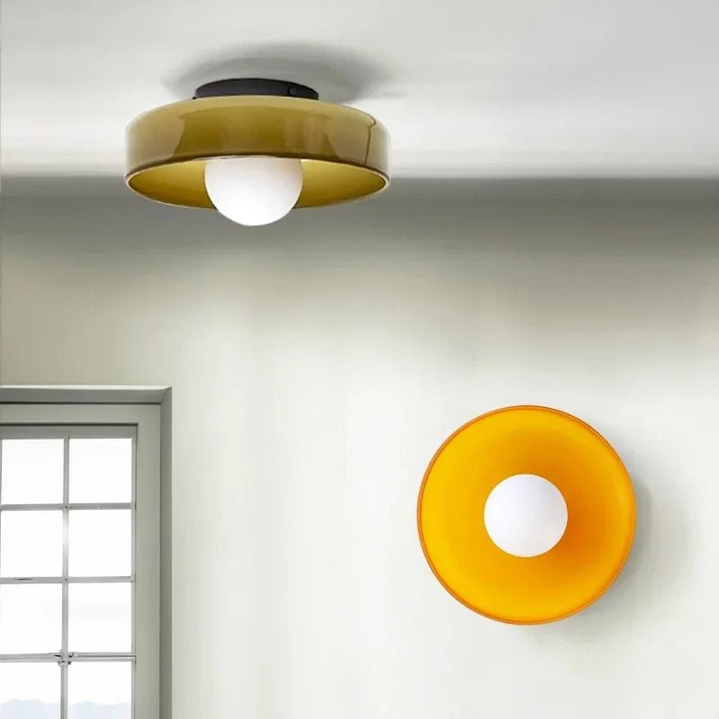 Modern Round Flush Mount Kitchen Flush Ceiling Light Side