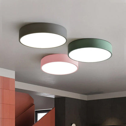 Modern Round LED Flush Ceiling Light Flat Disk View 11
