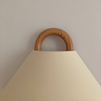 Modern Solid Wood Wall Sconce Pleated Semi-Circle Shade Alternate