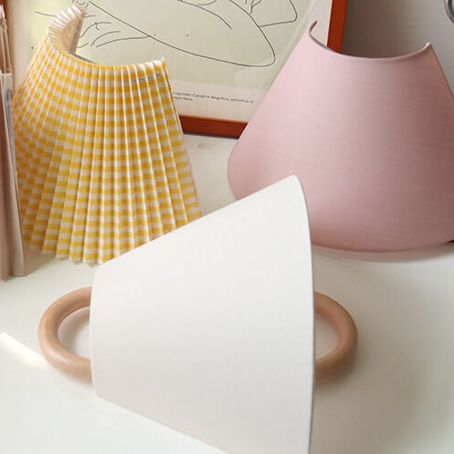 Modern Solid Wood Wall Sconce Pleated Semi-Circle Shade View 11