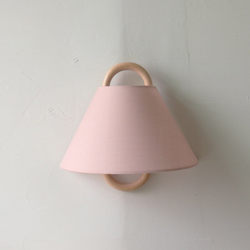 Modern Solid Wood Wall Sconce Pleated Semi-Circle Shade View 14