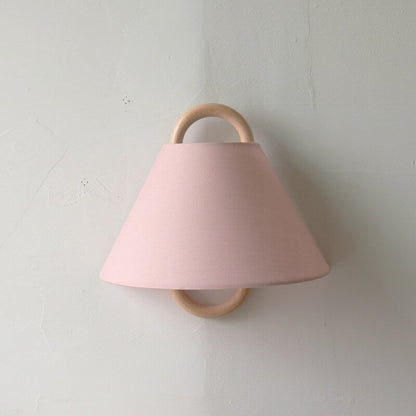 Modern Solid Wood Wall Sconce Pleated Semi-Circle Shade View 14