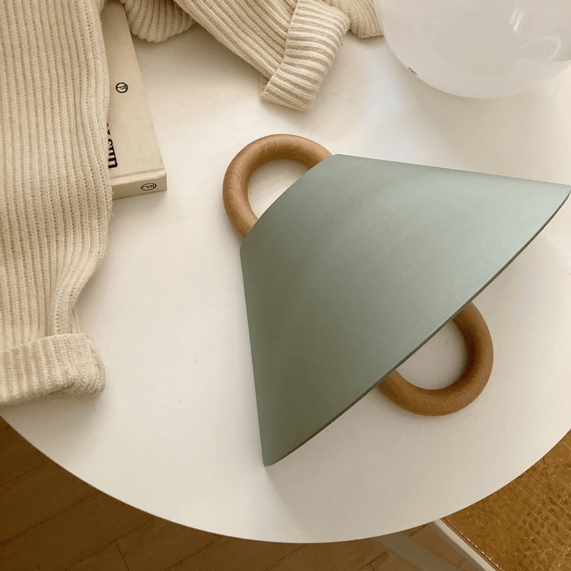 Modern Solid Wood Wall Sconce Pleated Semi-Circle Shade View 20