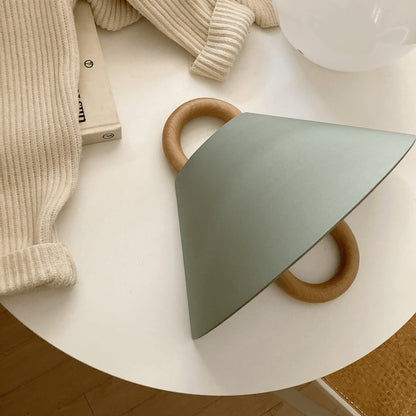 Modern Solid Wood Wall Sconce Pleated Semi-Circle Shade View 20
