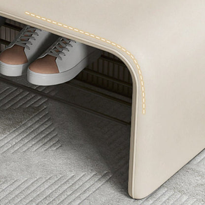 Modern Synthetic Leather Shoe Shelf Bench Waterfall Arch View 15