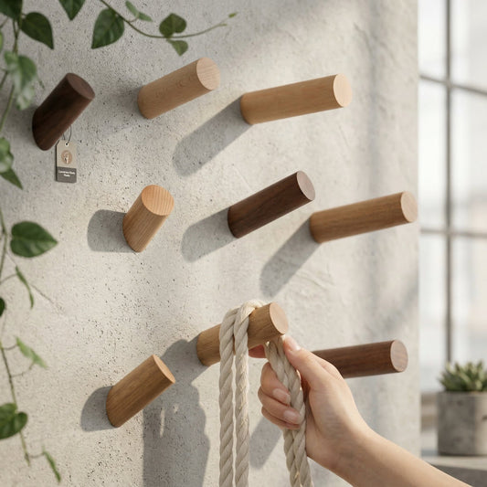 Modern Timber Angular Wall Hook Angled Peg Hero